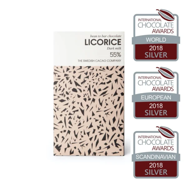 Svenska Kakao Lakrits – Mjölkchokladkaka 55% – 50 gram