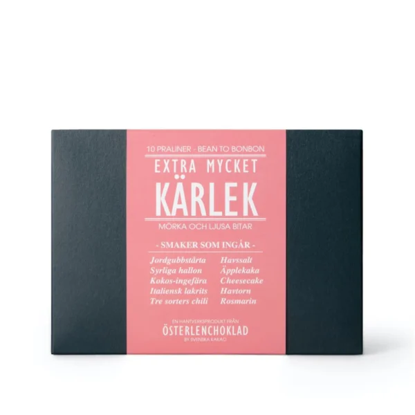 Svenska Kakao Extra Mycket Kärlek – Mörk & mjölkchoklad – Presentask 10 praliner