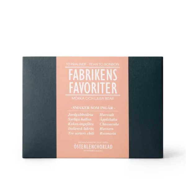 Svenska Kakao Fabrikens Favoriter – Mörk & mjölkchoklad – Presentask 10 praliner