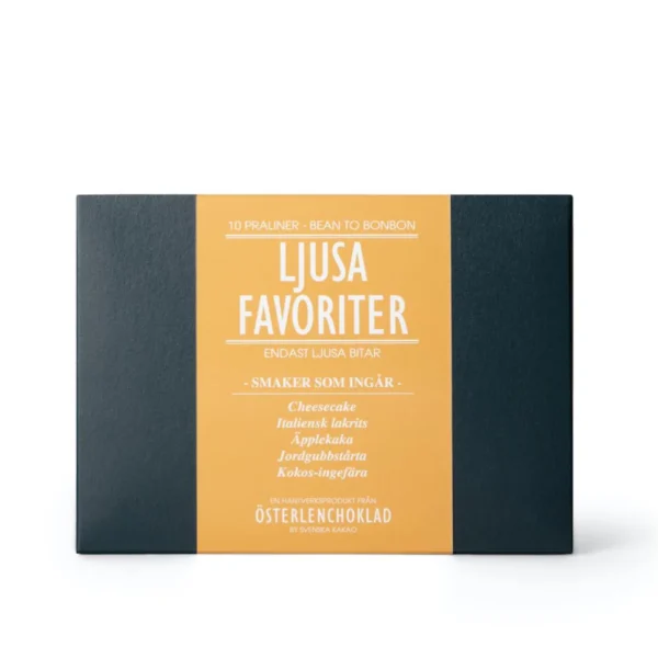 Svenska Kakao Ljusa Favoriter – Mjölkchoklad – Presentask 10 praliner