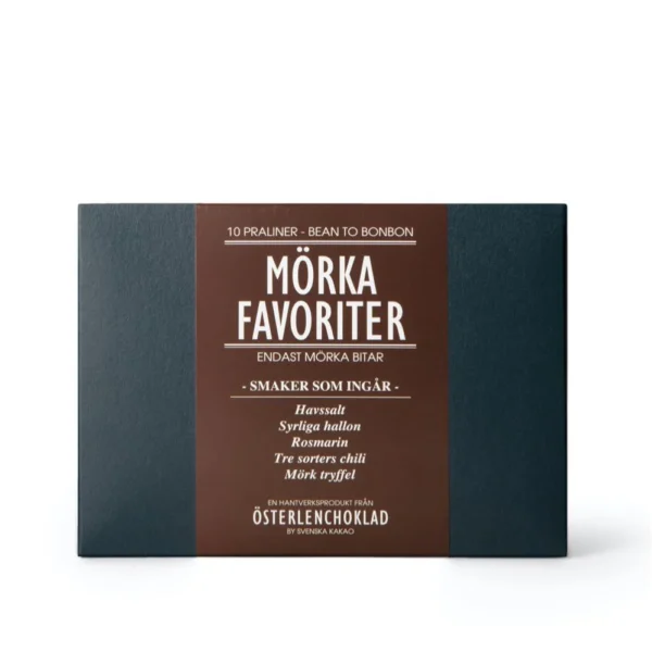 Svenska Kakao Mörka Favoriter – Mörk choklad – Presentask 10 praliner