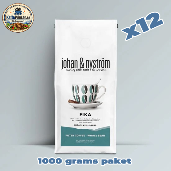 Fika Johan & Nyström – Kaffebönor – Storpack 12 x 1000 gram