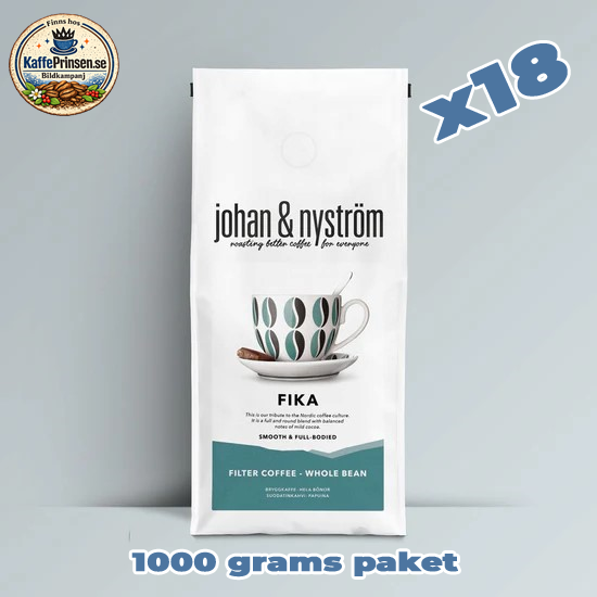 FIKA Johan & Nyström – Hela kaffebönor – Storpack 18 paket