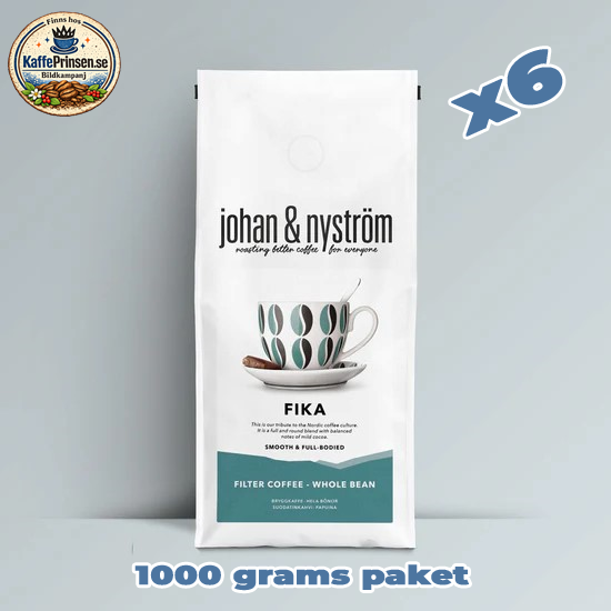 Fika Johan & Nyström – Kaffebönor – Storpack 6 x 1000 gram