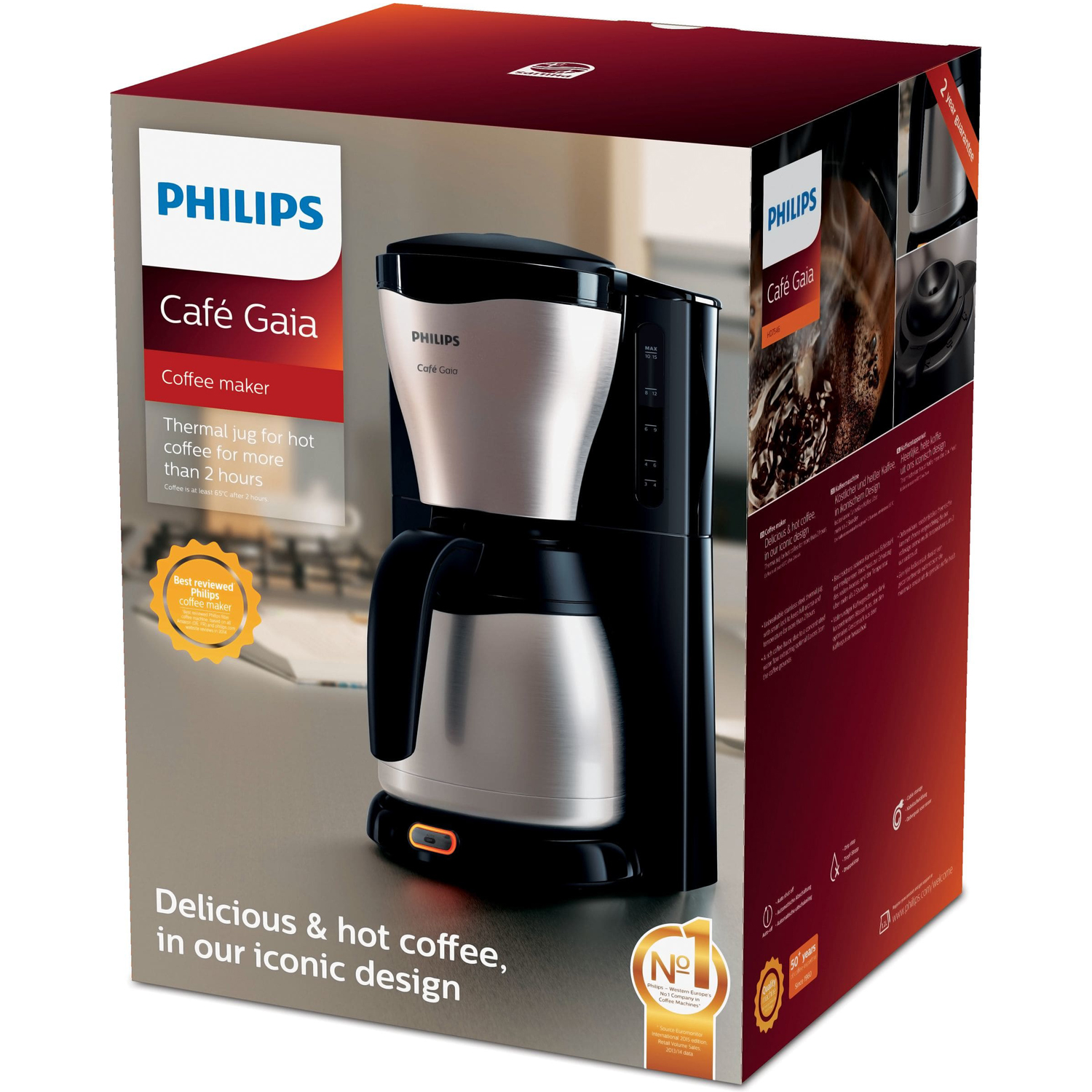 Philips Café Gaia Kaffebryggare med termoskanna HD7548/20 - Bild 3