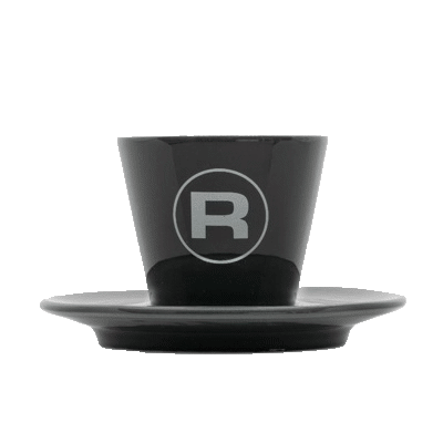 Rocket Porta Via cappuccinokopp – Vit porslin med klassisk R-logga