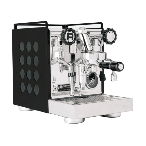 Rocket Appartamento 2.0 Black/Black espressomaskin i krom och svart