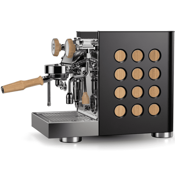 Rocket Appartamento TCA – Espressomaskin – Svart med träpaneler och träreglage i finaste massiv ek