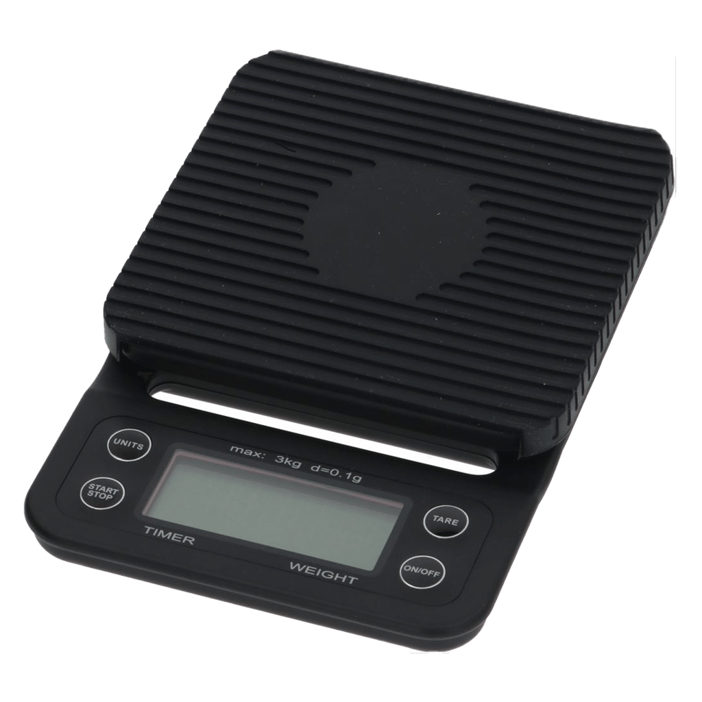 Digital kaffevåg med timer – Svart – 3000 g