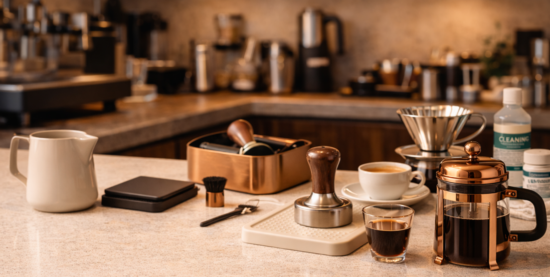 Kaffetillbehör Kaffetillbehör för den professionella baristan