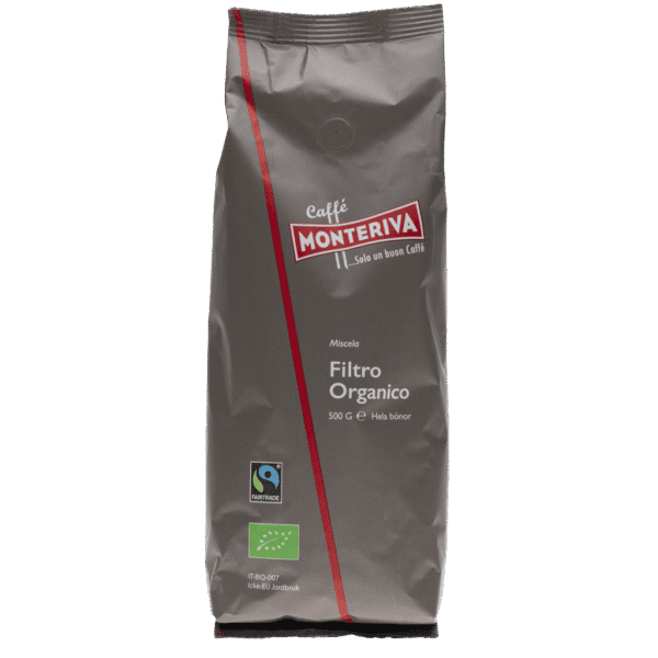 Monteriva Fairtrade Filtro Organico – Hela bryggkaffebönor – 500 g