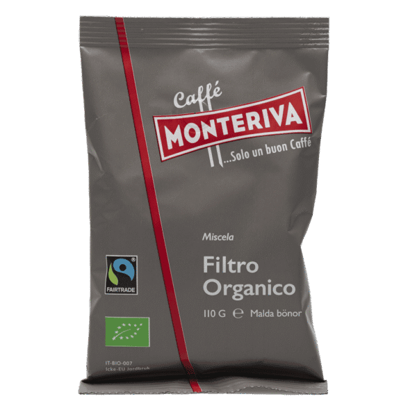 Monteriva Fairtrade Filtro Organico – Malet bryggkaffe – 110 g x 100 st – 11 kg