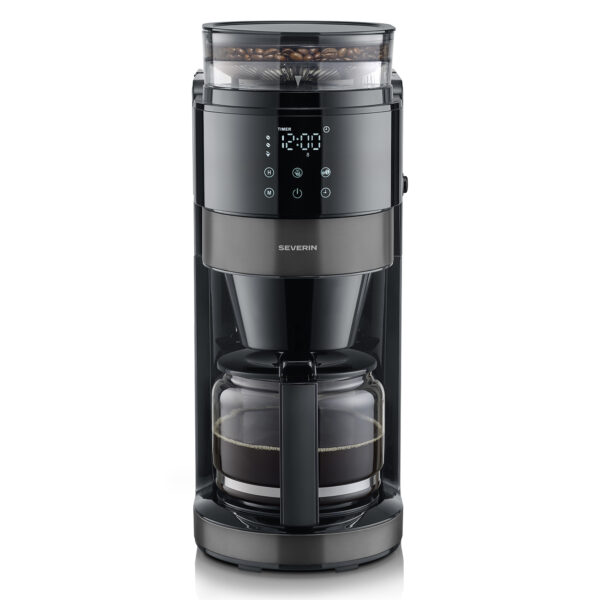 Severin KA 4830 – Kaffebryggare med kvarn och glaskanna – Dark Inox