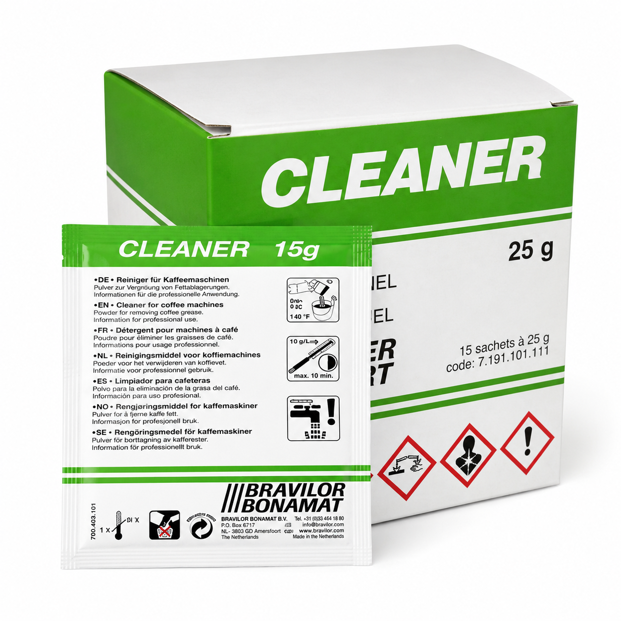 Bravilor Bonamat Cleaner – Rengöringsmedel – 15 x 25 g
