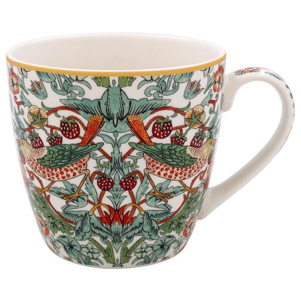 William Morris White Strawberry Thief – Frukostmugg – Porslin