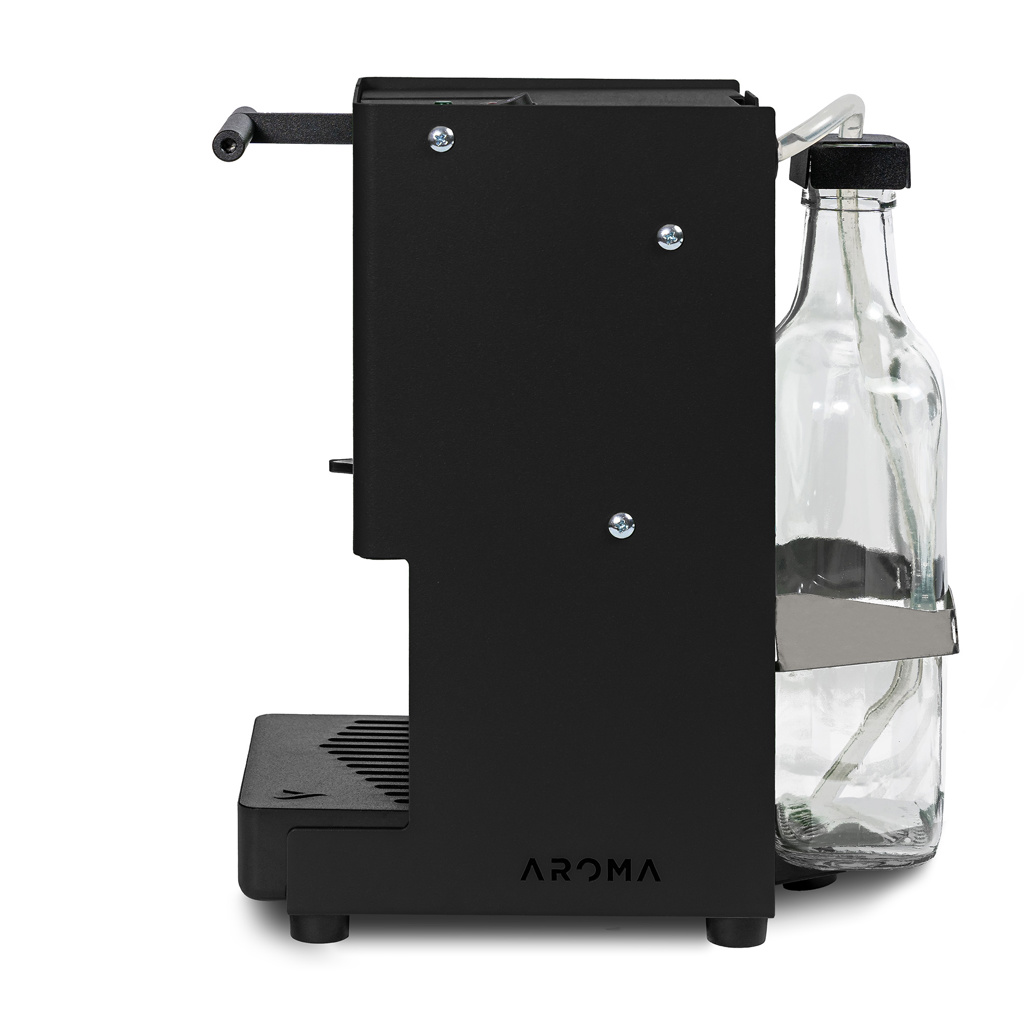 Svart Macchine Aroma E.GO för espresso med E.S.E.-poddar