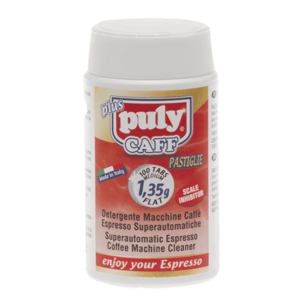 Puly Caff Plus – Professionella rengöringstabletter i burk – 1,35 g – 100 st