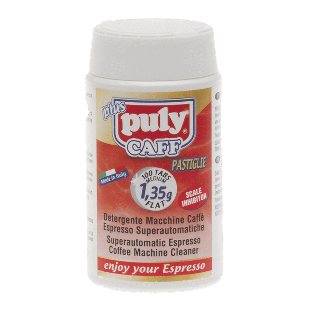 Puly Caff Plus – Professionella rengöringstabletter i burk – 1,35 g – 100 st