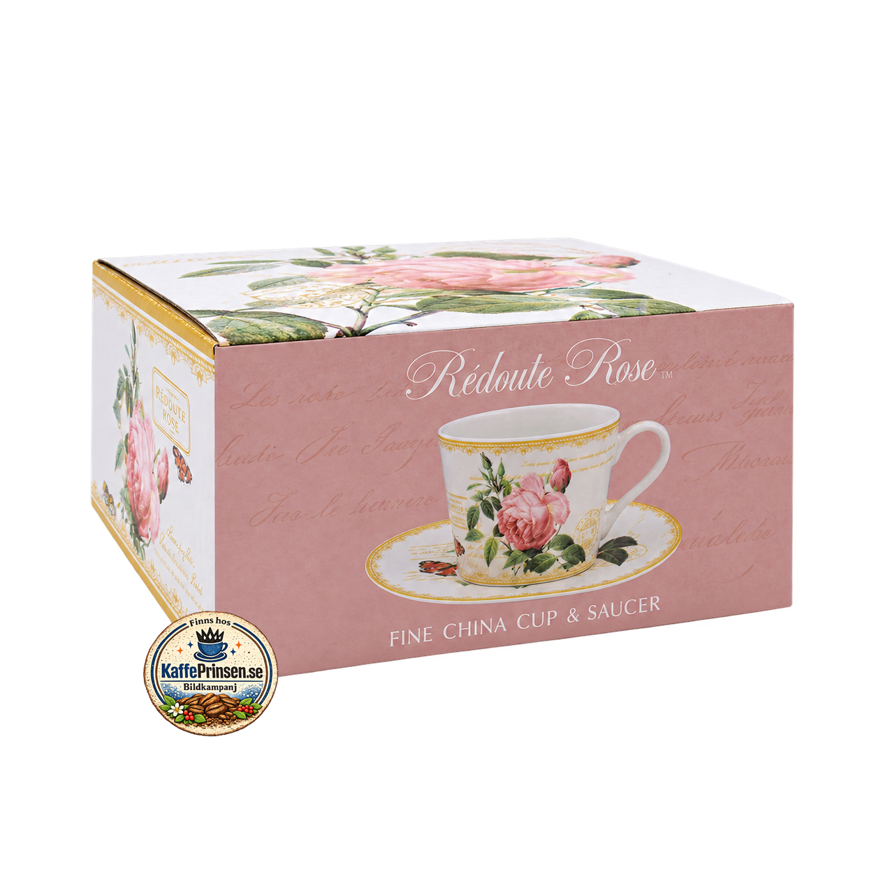The Leonardo Collection Redouté Rose – Kopp med fat i fin presentförpackning