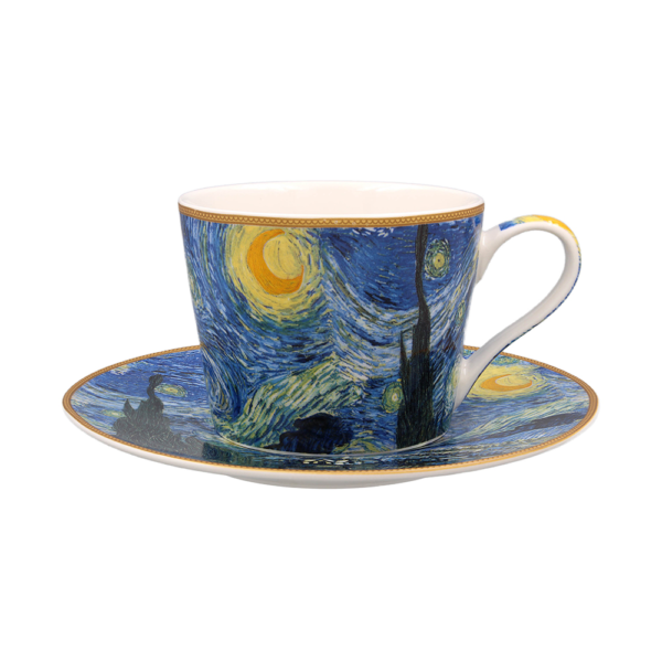 The Leonardo Collection Vincent van Gogh – Blå Stjärnenatt kopp med fat