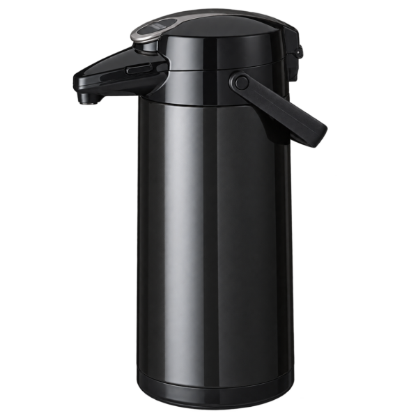 Bonamat Furento pumptermos 2,2 liter i svart rostfritt stål med pumphandtag för kaffe och te