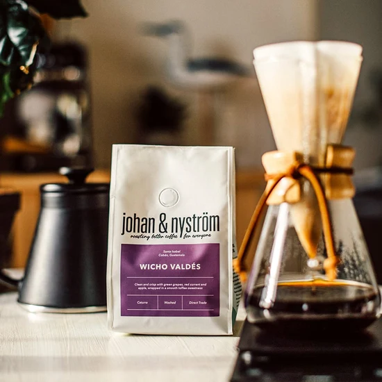 Wicho Valdés Caturra kaffe med druvor vinbär äpple och toffee