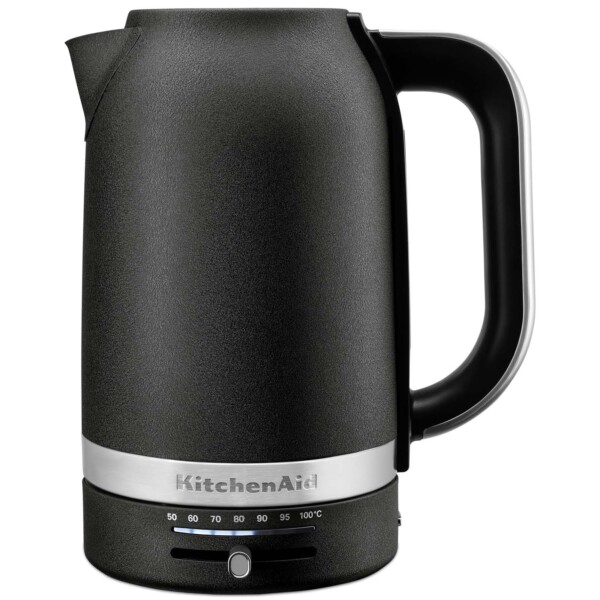 KitchenAid vattenkokare 5KEK1701 med temperaturkontroll 1,7 liter i Cast Iron Black med droppfri pip och 360° basenhet
