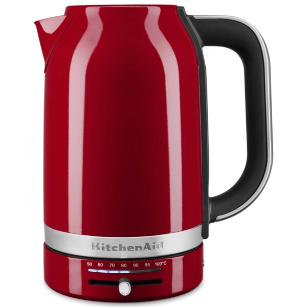 KitchenAid vattenkokare 5KEK1701 med temperaturkontroll 1,7 liter i rött med hölje i rostfritt stål och 360° basenhet