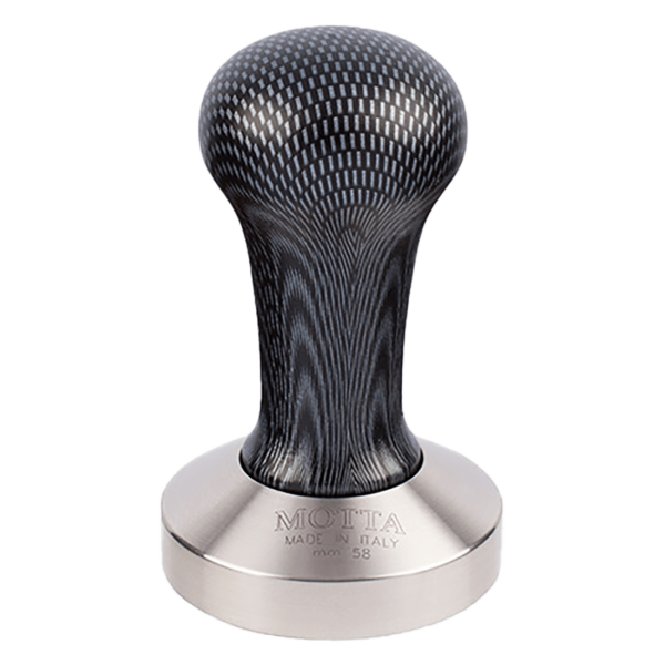 Motta Carbon Look – Kaffetamper med plan bas – Ø 58 mm