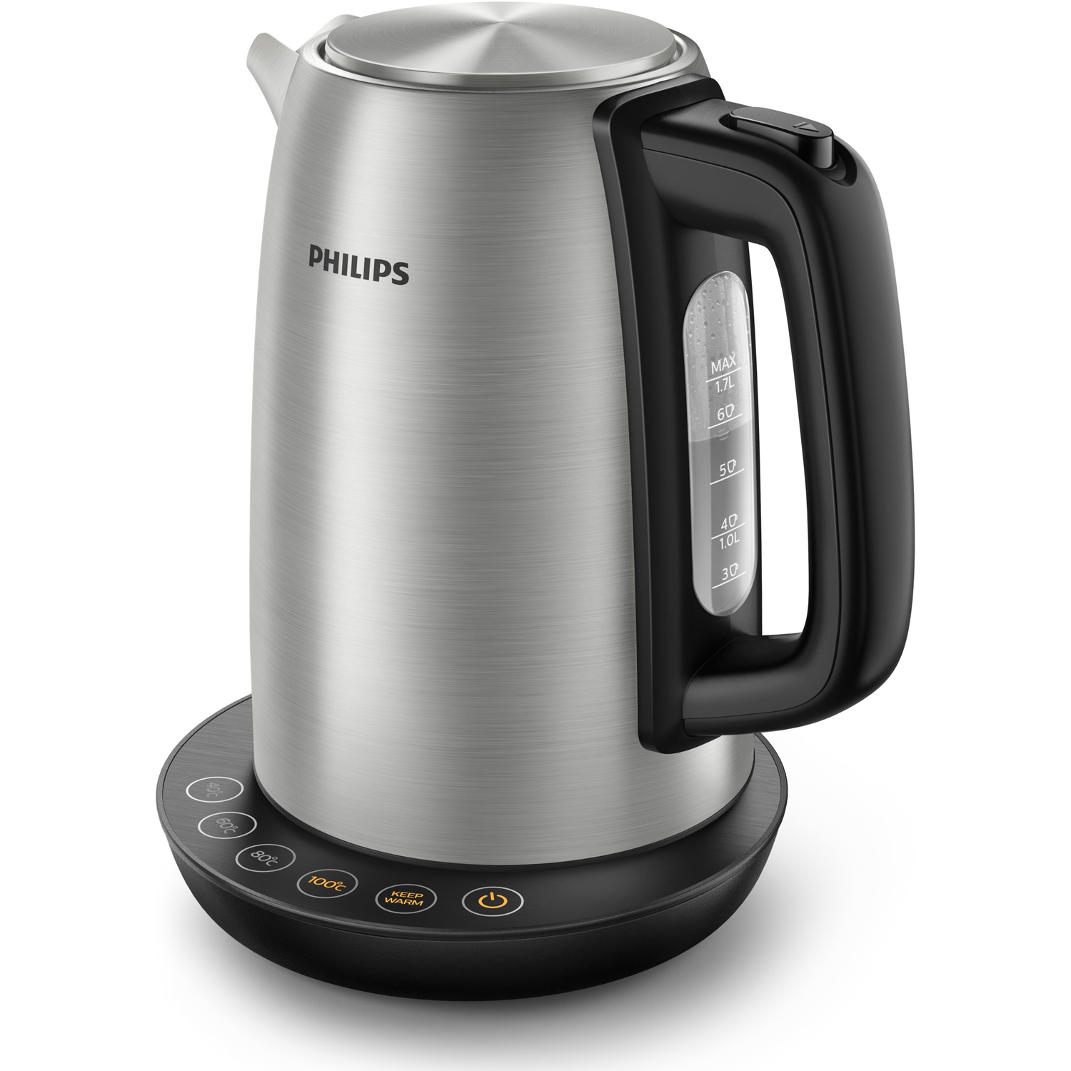 Vattenkokare från Philips med temperaturkontroll och micromesh-filter