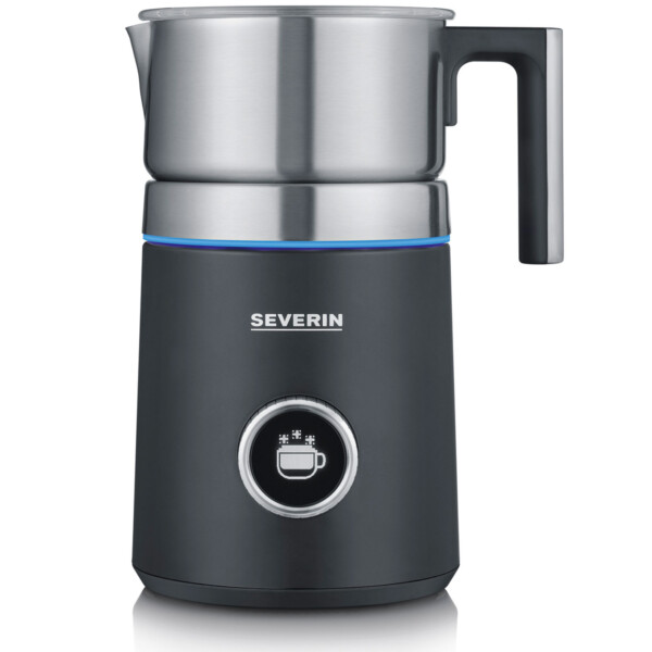 Severin Spuma 700 Plus mjölkskummare med induktion, 700 ml kanna i rostfritt stål och OLED-display