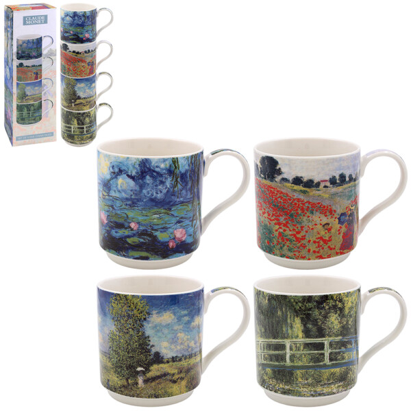 The Leonardo Collection Claude Monet – 4 stapelbara muggar i fint porslin