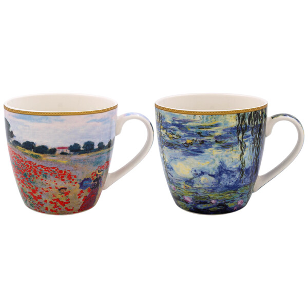The Leonardo Collection Claude Monet frukostmugg i porslin med Näckrosor och Vallmofält vid Argenteuil