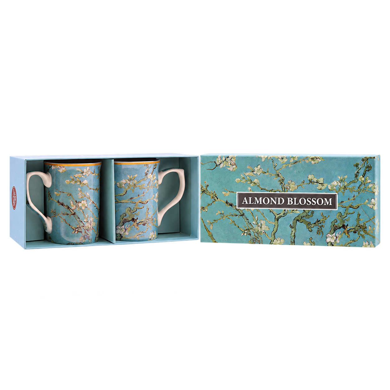 Castlemuggar med van Goghs Almond Blossom i presentask