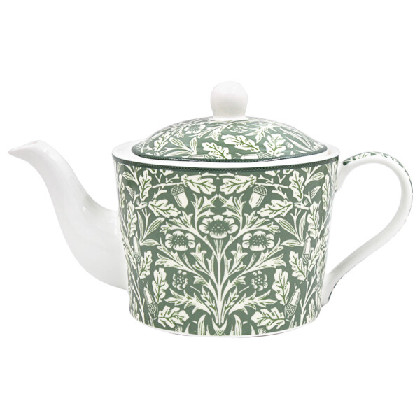 William Morris Acorn tekanna i fint porslin på 0,75 liter med ekollon och eklöv