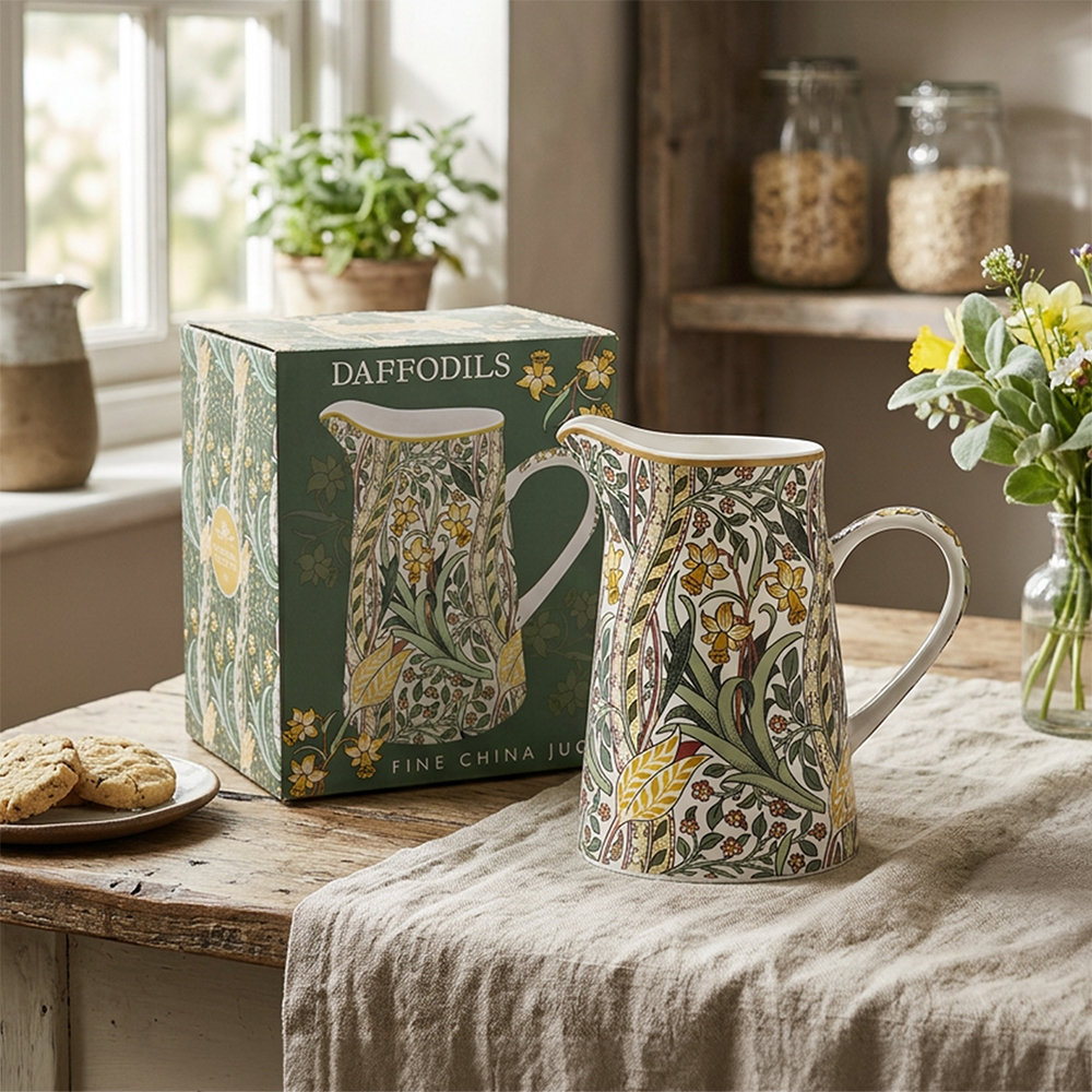 William Morris Daffodils porslinskanna för mjölk till kaffe och te