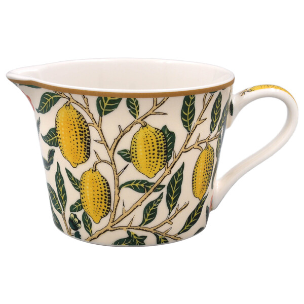 William Morris Fruit mjölkkanna i fint porslin med granatäpplen och citrusfrukter bland grenverk