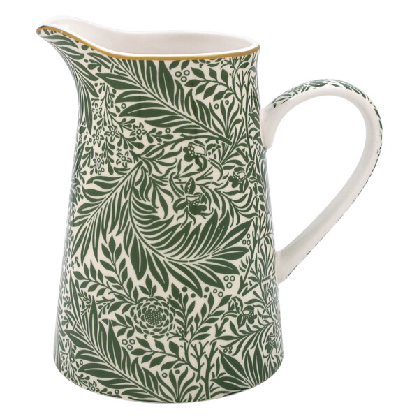 William Morris Larkspur mjölkkanna i fint porslin med riddarsporrar och bladverk
