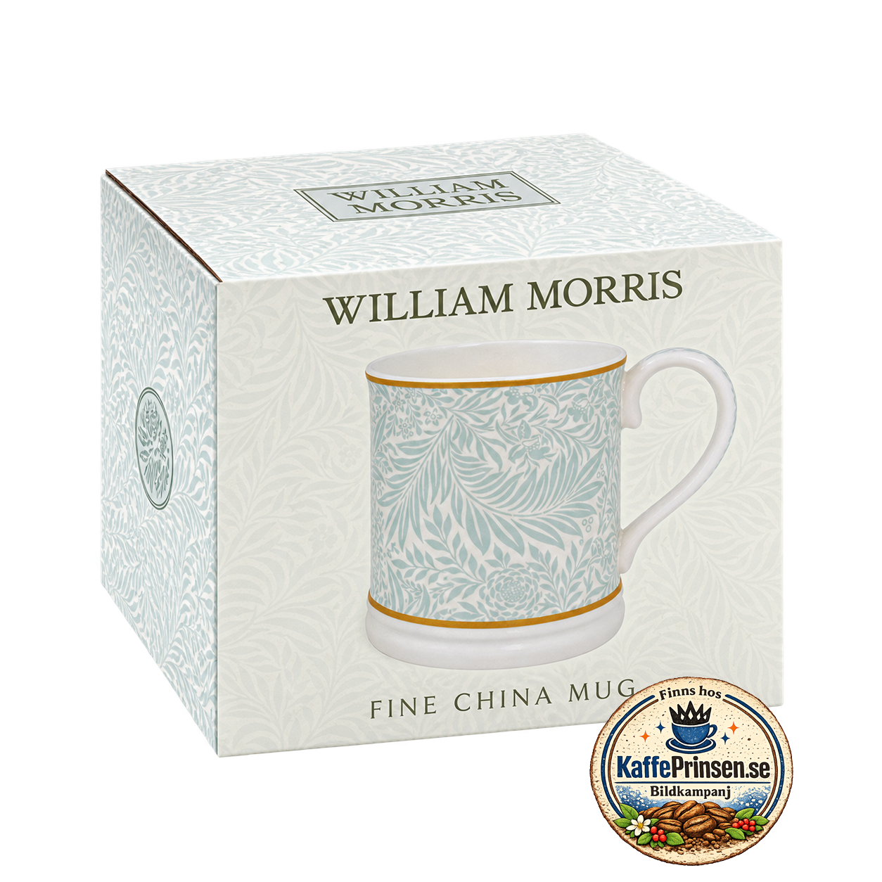 Rejäl mugg med Larkspur från William Morris i presentförpackning
