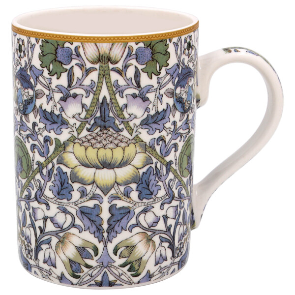 William Morris Lodden mugg i fint porslin med slingrande blomrankor runt muggen