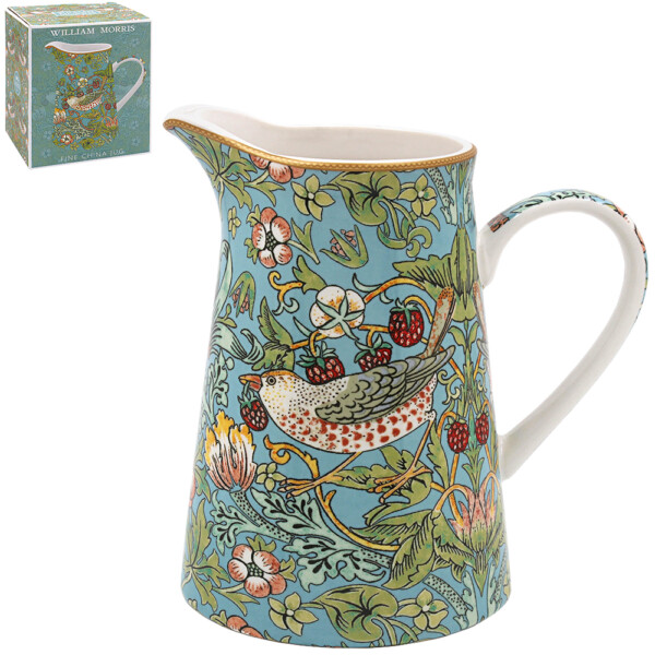 William Morris Strawberry Thief – Mjölkkanna i porslin – Blågrön
