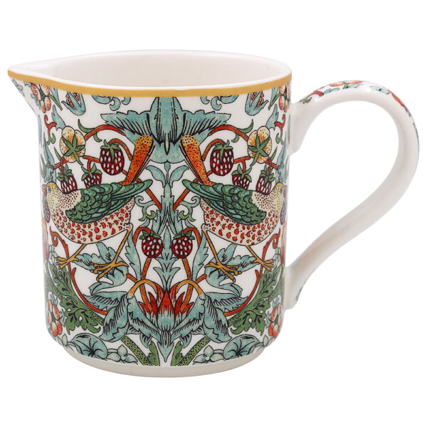 William Morris White Strawberry Thief – Mjölkkanna i porslin
